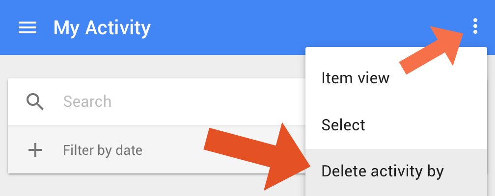 delete photos and videos on google search