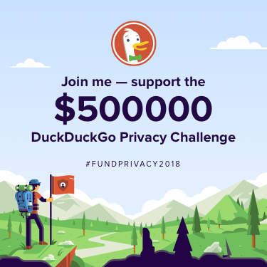 Promotional image for the DuckDuckGo Privacy Challenge