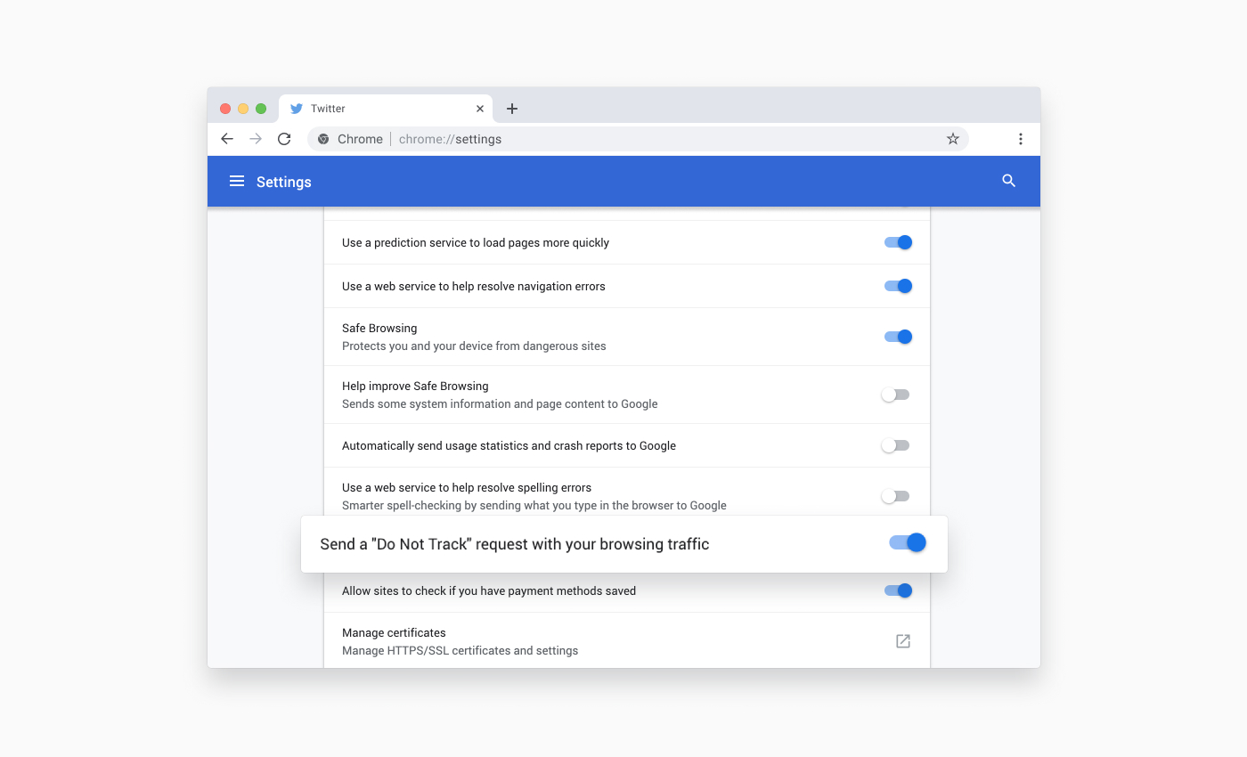 Как включить do not track в chrome