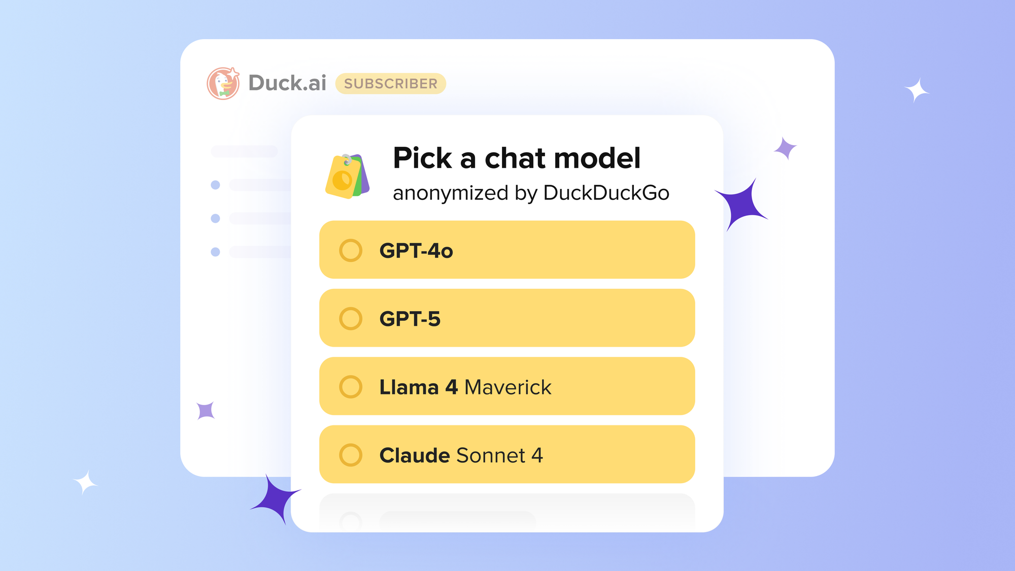 The DuckDuckGo subscription now includes more advanced AI chat models, along with VPN & more